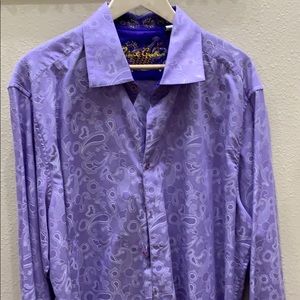 Robert graham men purple shirt